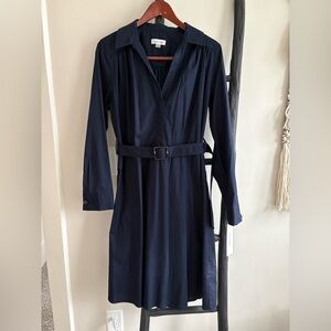 NWT Calvin Klein Navy Belted Dress. Size 10